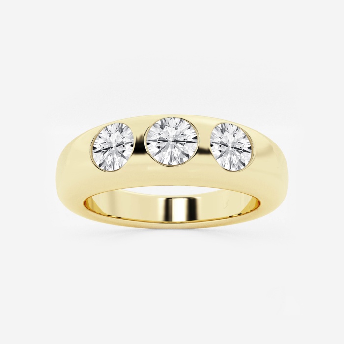 n?as 1 ctw Round Lab Grown Diamond Domed Bezel Stackable Ring